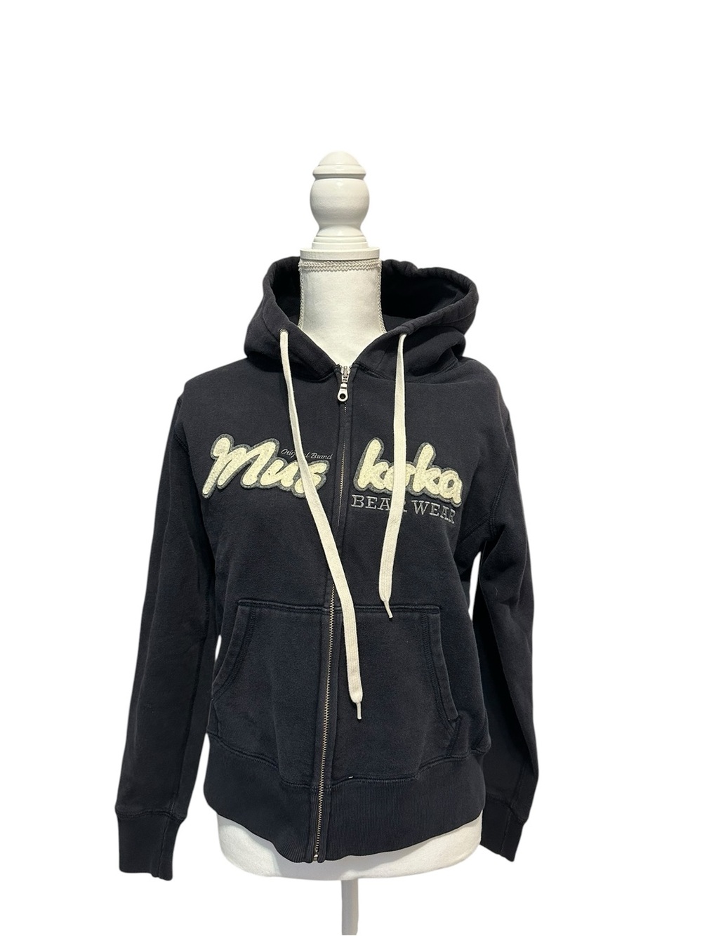 Vintage Navy Canadian Muskoka Bearwear Heavyweight Hoodie size S - Picture 2 of 13